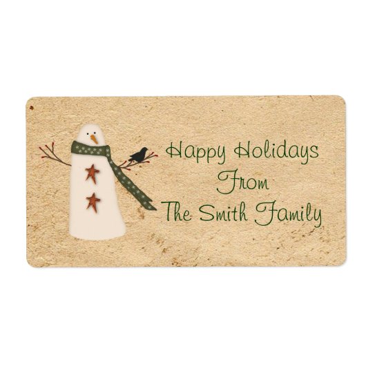 Primitief Land Snowman Label (Voorkant)