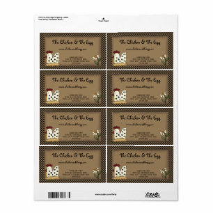 Primitief landelijk rustiek boerderij kip Kraft Etiket