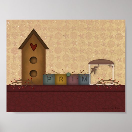 Primitief landschapsafdrukken poster (Voorkant)