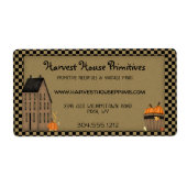 Primitief Oogststuk Rustic Country Custom Etiket (Voorkant)