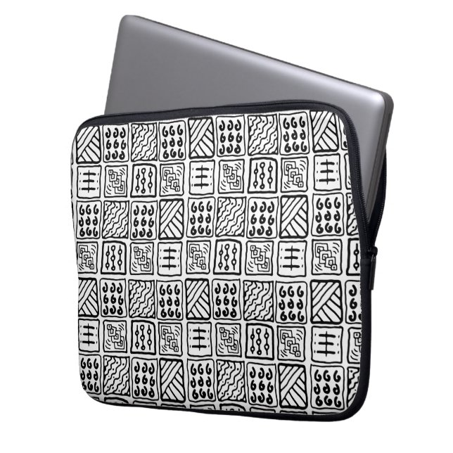 primitief patroon laptop sleeve (Voorkant Links)