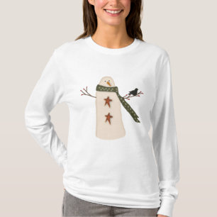 Primitief Snowman Holiday Shirt