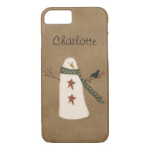 Primitief Snowman iPhone 7-Hoesje