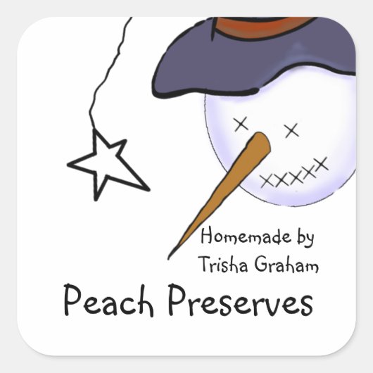 Primitief Snowman Jar Label (Voorkant)