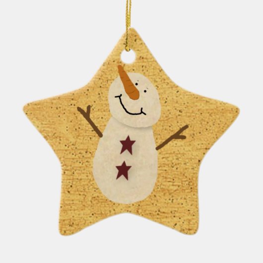 Primitief Snowman Ornament (Voorkant)