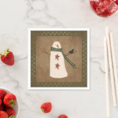 Primitief Snowman Paper Napkins Servetten (Insitu)