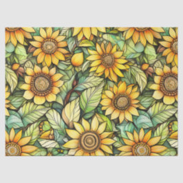 Primitief Sunflower Tissue Paper – 10lb, 17 "x23" Tissuepapier