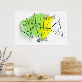 Primitief viscanvas afdrukken poster (Keuken)