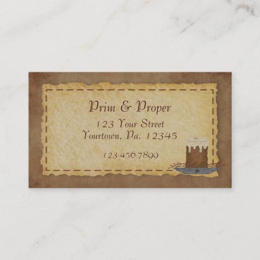 Primitief Visitekaartje kaars (Voorkant)