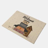 Primitief vrijgezellenvriendje van deur deurmat (Schuin)