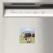 Primitieve Amerikaanse Barn en Sheep Magneet (Insitu (Vaatwasser))