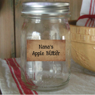 Primitieve Apple Butter productlabel Etiket