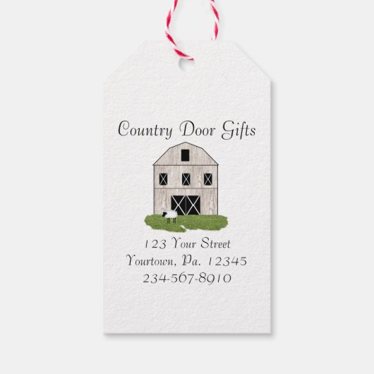 Primitieve Barn Gift-Labels Cadeaulabel (Achterkant)