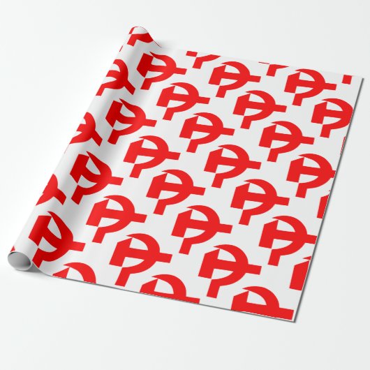 Primitieve CCCP van Hammer en Sickle Sovjet-Unie Cadeaupapier (Uitgerold)