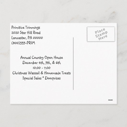 Primitieve Country Angel met Prim Stars Briefkaart (Achterkant)