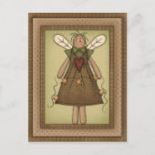 Primitieve Country Angel met Prim Stars Briefkaart (Voorkant)