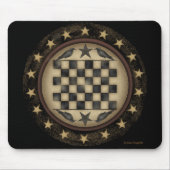 Primitieve Crow Checkerboard Mousepad Muismat (Voorkant)