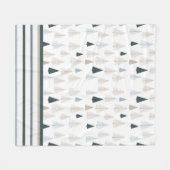 Primitieve dennen op wit fleece deken (Voorkant (Horizontaal))
