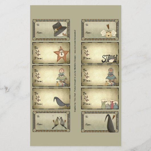 Primitieve Dingen Labels op een blad - D2 Flyer (Voorkant)