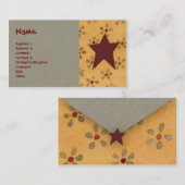 Primitieve Floral Profile Card Visitekaartje (Voorkant / Achterkant)