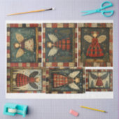 Primitieve Folkart Christmas Angels Tissuepapier (Craft)