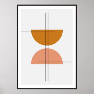 Primitieve halve cirkels muurkunst poster