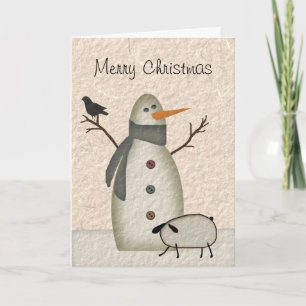 Primitieve Kerstkaart Feestdagen Kaart