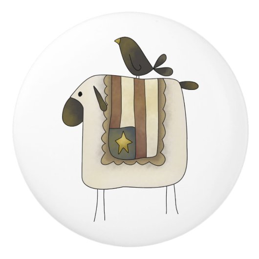 Primitieve klap- en klauterknollen keramische knop (Voorkant)