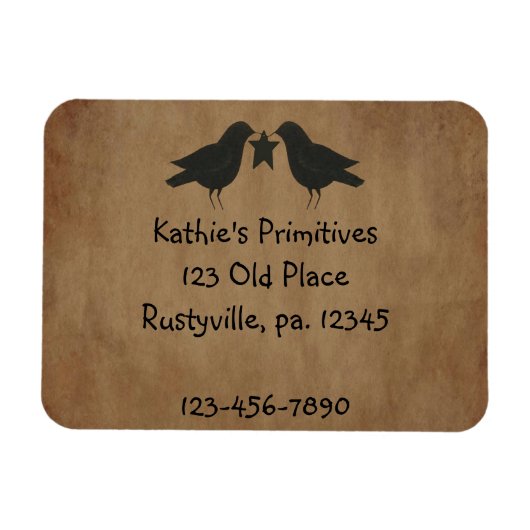 Primitieve kraaien Premium Magnet Magneet (Horizontaal)