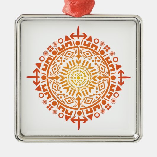 Primitieve kunst-Zon aangepaste ornament (Voorkant)