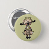 Primitieve lamsgod zegene ooi ronde button 5,7 cm (Voorkant /achterkant)