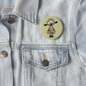 Primitieve lamsgod zegene ooi ronde button 5,7 cm (In situ)