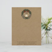 Primitieve Land Kerstkrans Monogrammed Briefhoofd (Staand voorkant)