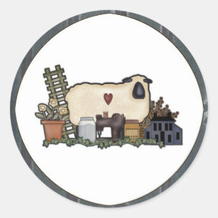Primitieve Land Schapen & Accessoires Sticker