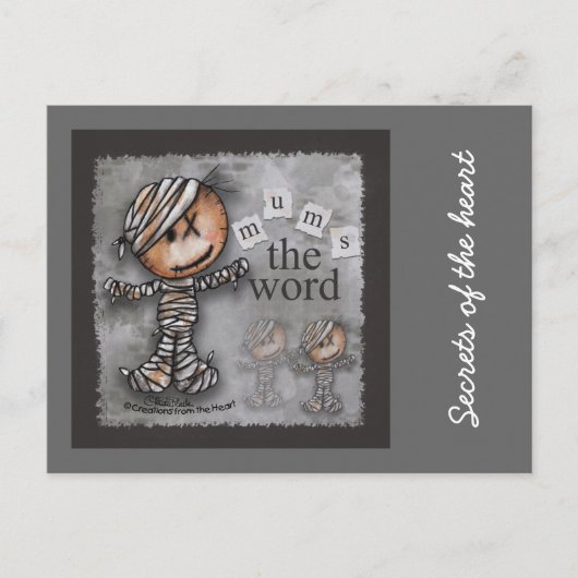 Primitieve mama-mama het Woord Briefkaart (Voorkant)