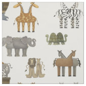 Primitieve Noahs Ark Animals Stof (Swatch)