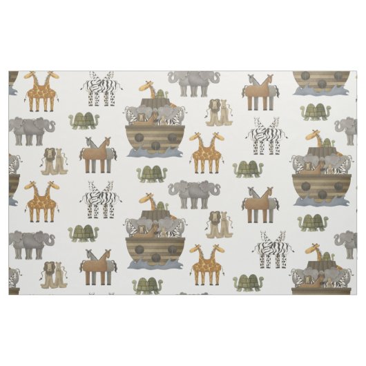 Primitieve Noahs Ark Animals Stof (Fat Quarter)