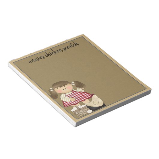 Primitieve Note Pad Sjabloon Chicken Scratch Notitieblok (Schuin)