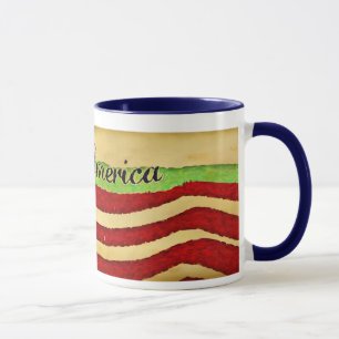 Primitieve Old Glory God Bless America Ceramic Mok