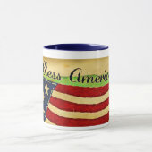 Primitieve Old Glory God Bless America Ceramic Mok (Midden)