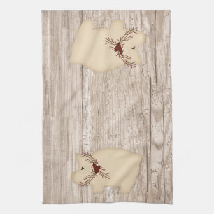 Primitieve Pig Kitchen Towel Theedoek