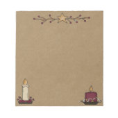 Primitieve Rustic Note Pad met kaarsen en bessen Notitieblok (Voorkant)
