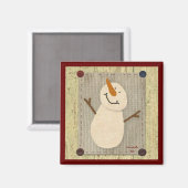 Primitieve sneeuwmanmagneet magneet (Voorkant / Achterkant)