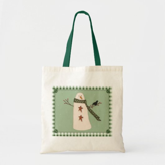 Primitieve Snowman-Canvas tas (Voorkant)