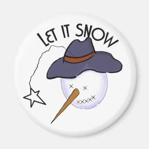 Primitieve Snowman voor kerstmis Magneet
