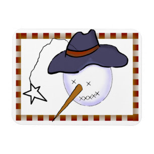 Primitieve Snowman voor kerstmis Magneet