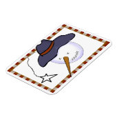 Primitieve Snowman voor kerstmis Magneet (Linkerzijde)