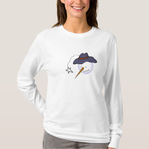Primitieve Snowman voor kerstmis T-shirt
