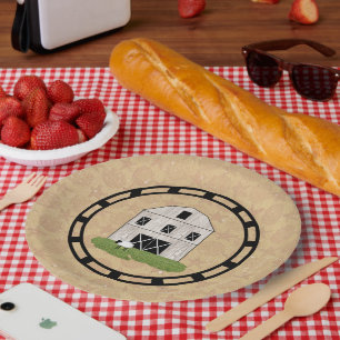 primitieve stal papieren bordje