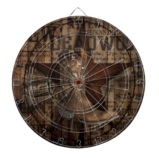 Primitieve texas lone Star Western Country Cowboy Dartbord (Voorkant)
